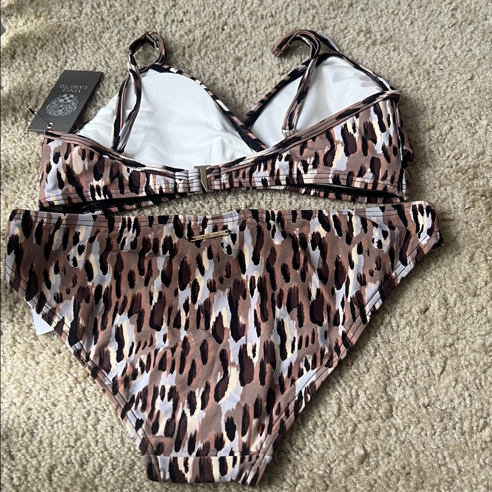 Vince Camuto Leopard-Print Bikini in Brown, Tan & White - Picture 3 of 3